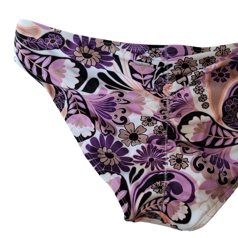 Salt + Cove NWT Junior's Purple Paisley Hipster Bikini Bottoms Size L